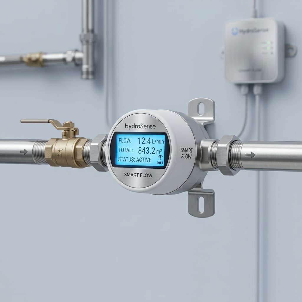 Certified plumber installing ultrasonic smart meter without supply downtime
